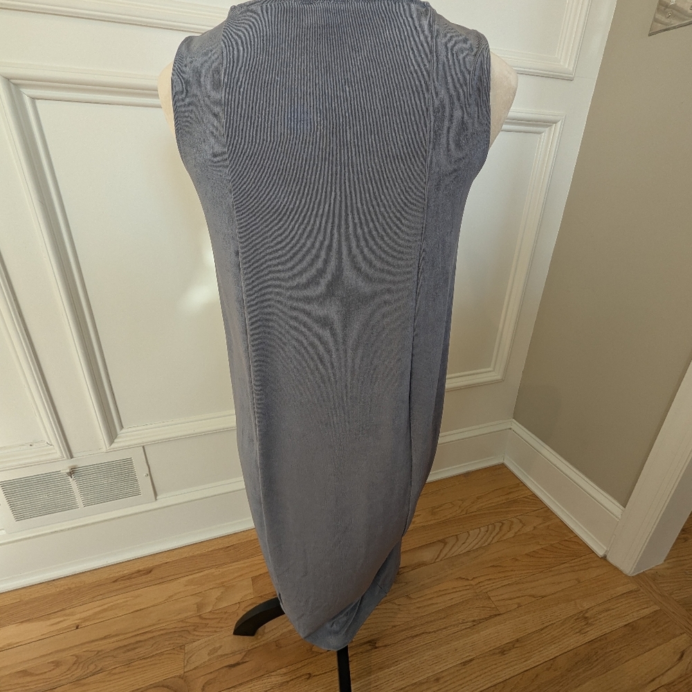 Chico's Travelers drape front dress in Carbon Gray - Picture 2 of 3